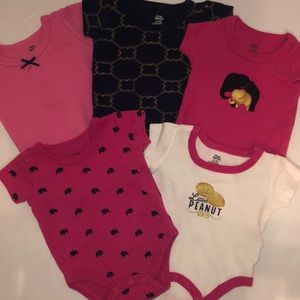 Onesie matching set, Pink Elephants, Peanut